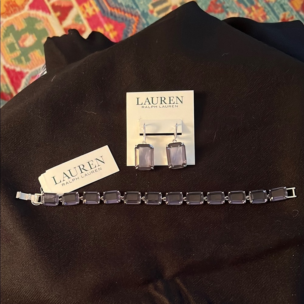 Lauren Ralph Lauren Silver and Lavender Jewelry Set